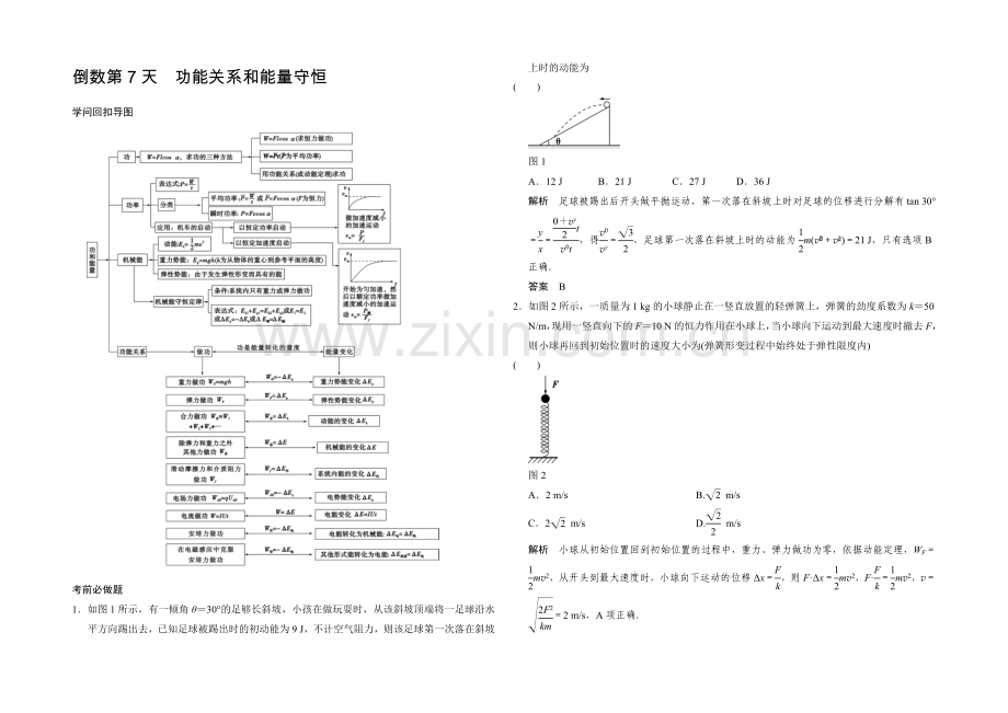 2021届高考物理(全国通用)二轮专题知识回扣清单：倒数第7天(含解析).docx_第1页