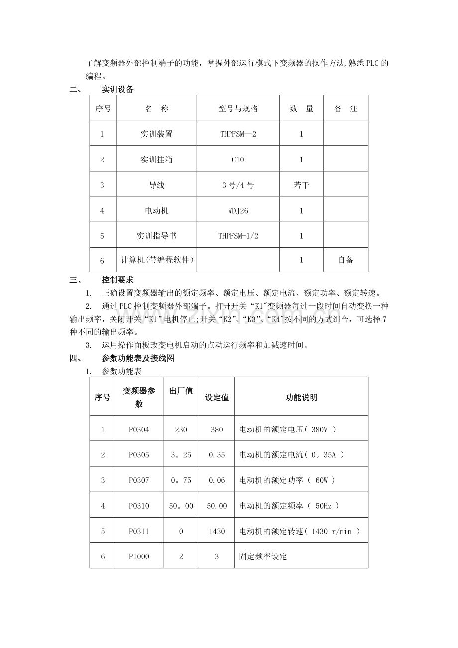 实训十-基于PLC的变频器外部端子的电机正反转控制.doc_第3页