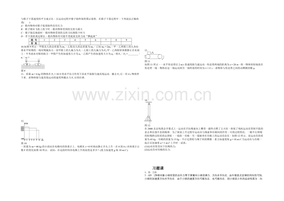 2021-2022学年高中物理(粤教版必修一)课时作业：第4章-习题课-.docx_第2页