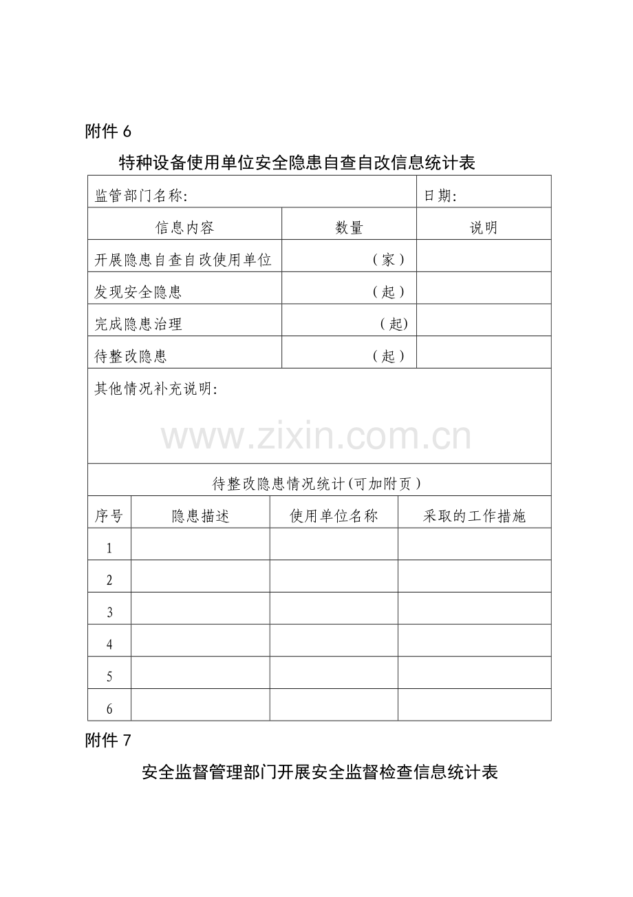 特种设备安全隐患排查和治理信息统计表.doc_第1页