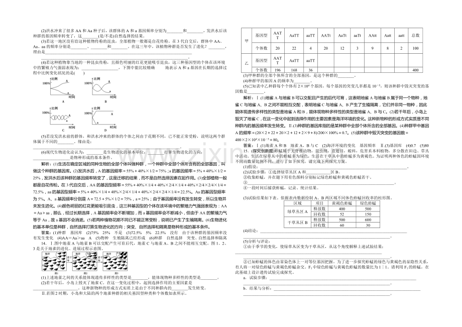 2021年高考生物(人教版)一轮复习强化练习：现代生物进化理论的由来及主要内容.docx_第3页