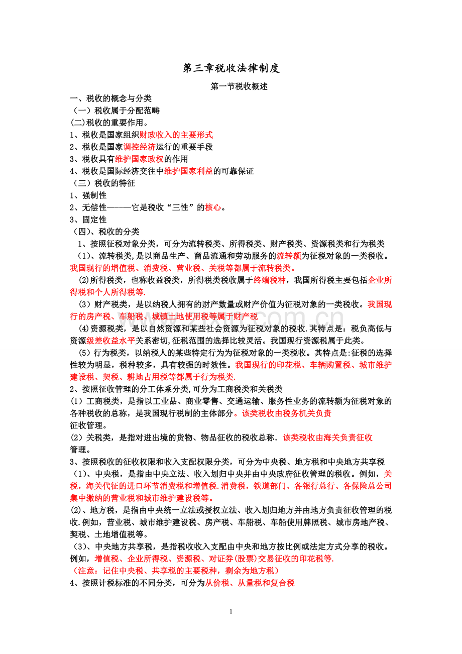 第三章税收法律制度复习要点.doc_第1页