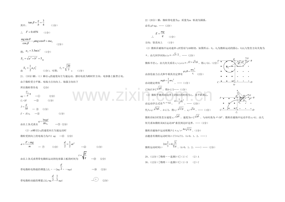 福建省漳平一中2021届高三高考围题卷物理-Word版含答案.docx_第3页