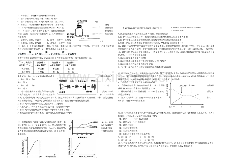 浙江省绍兴一中2020-2021学年高二上学期期中考试生物-Word版含答案.docx_第3页