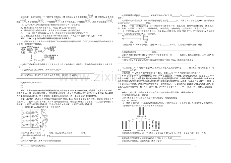 2020-2021学年高一生物(必修2)章末过关检测(三).docx_第2页