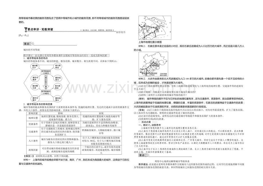 2020-2021学年高中地理(人教版必修2)配套讲练-2.2不同等级城市的服务功能.docx_第2页