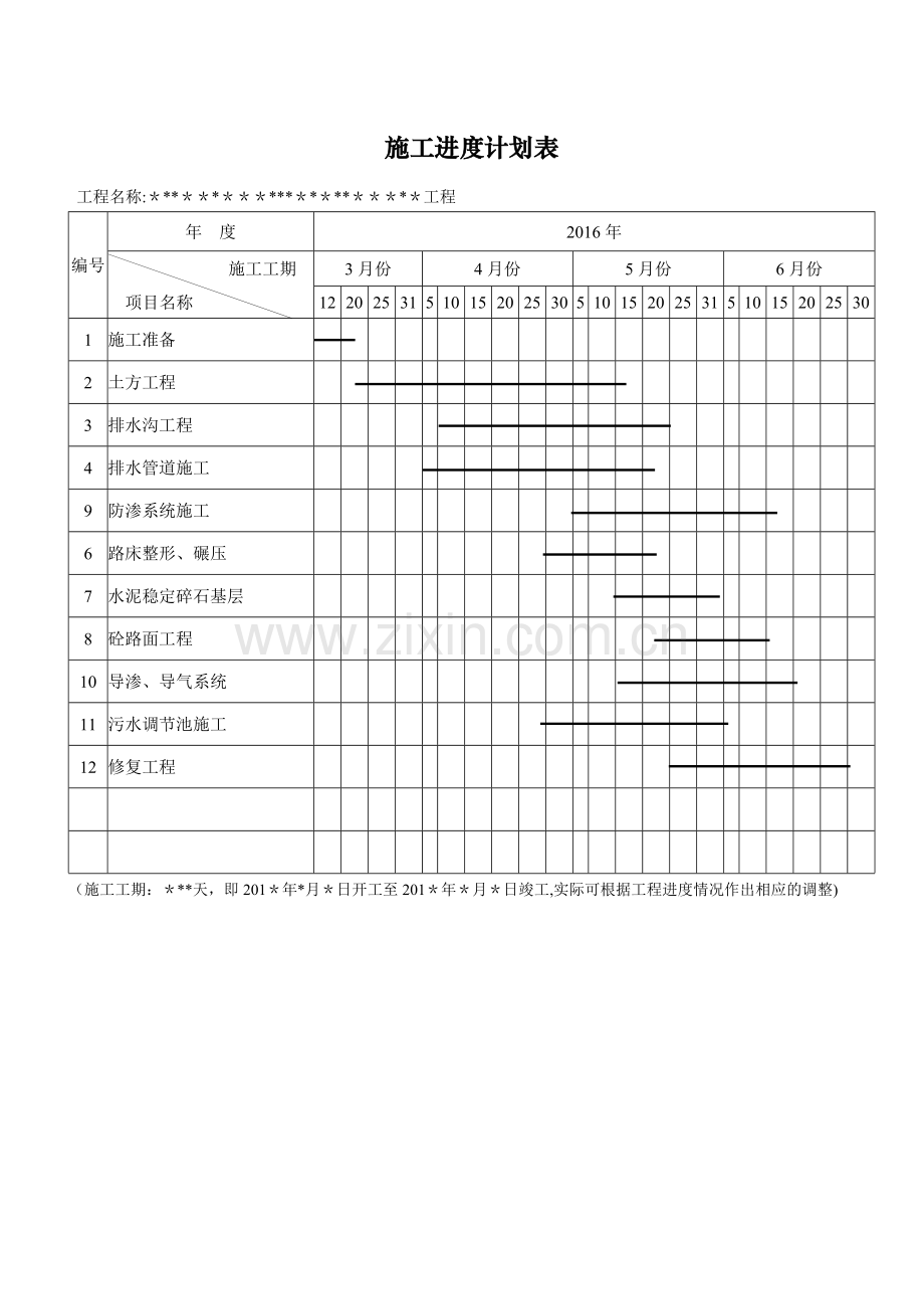 施工组织设计施工进度计划表.doc_第1页