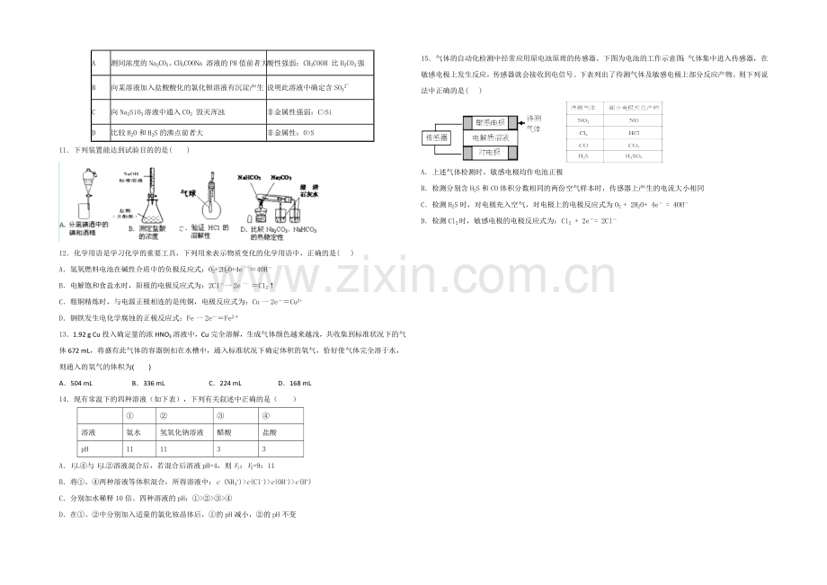 福建省漳州八校2021届高三第二次联考化学试卷-Word版含答案.docx_第2页