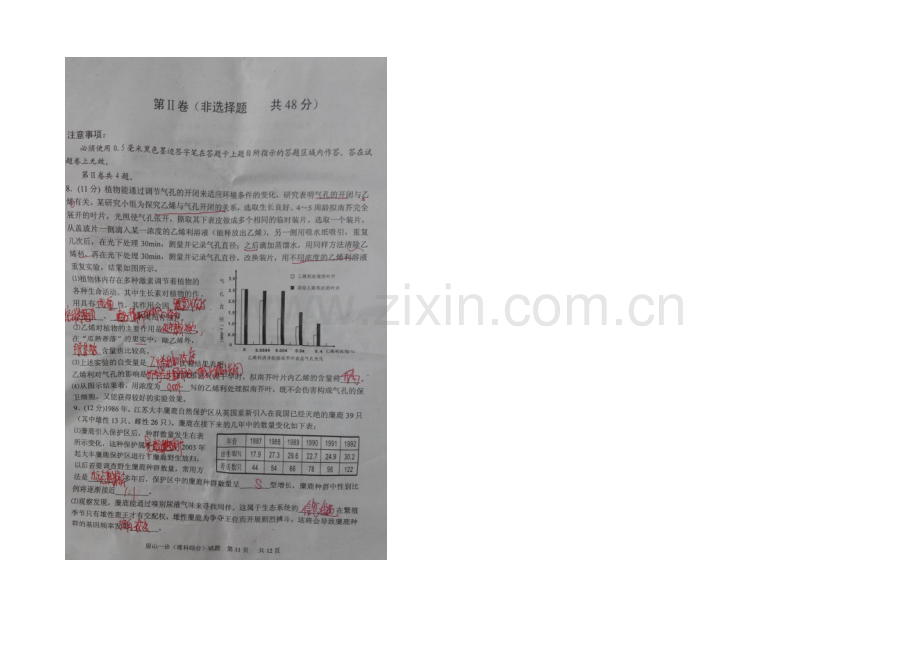 四川省眉山市2021届高三第一次诊断性考试-生物-扫描版含答案.docx_第2页