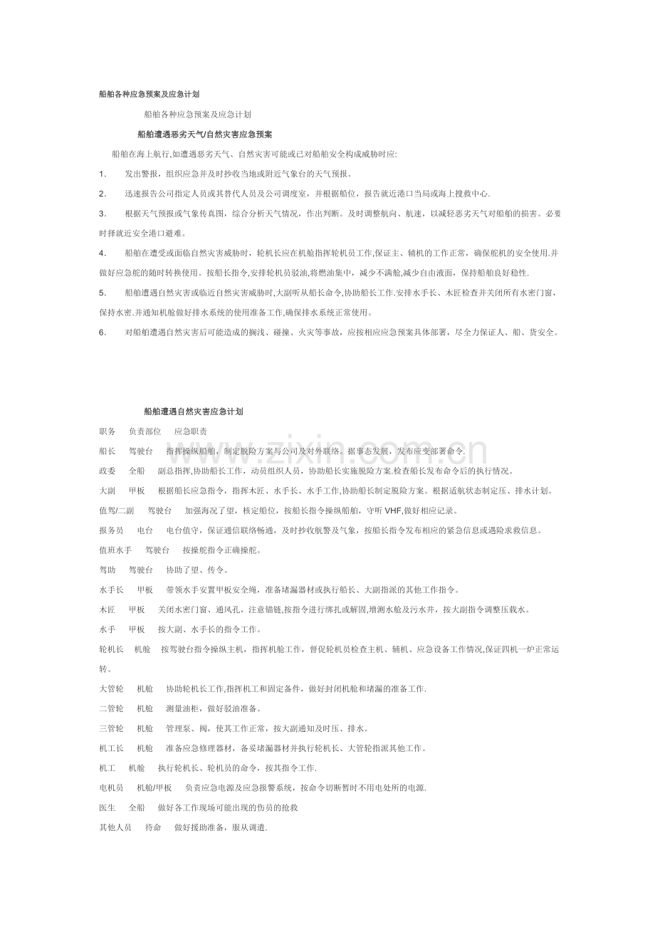 船舶各种应急预案及应急计划.doc_第1页