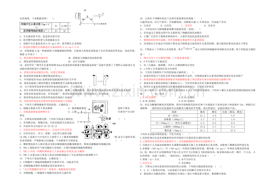 山西省山大附中2020-2021学年高二上学期期中考试生物-Word版含答案.docx_第2页