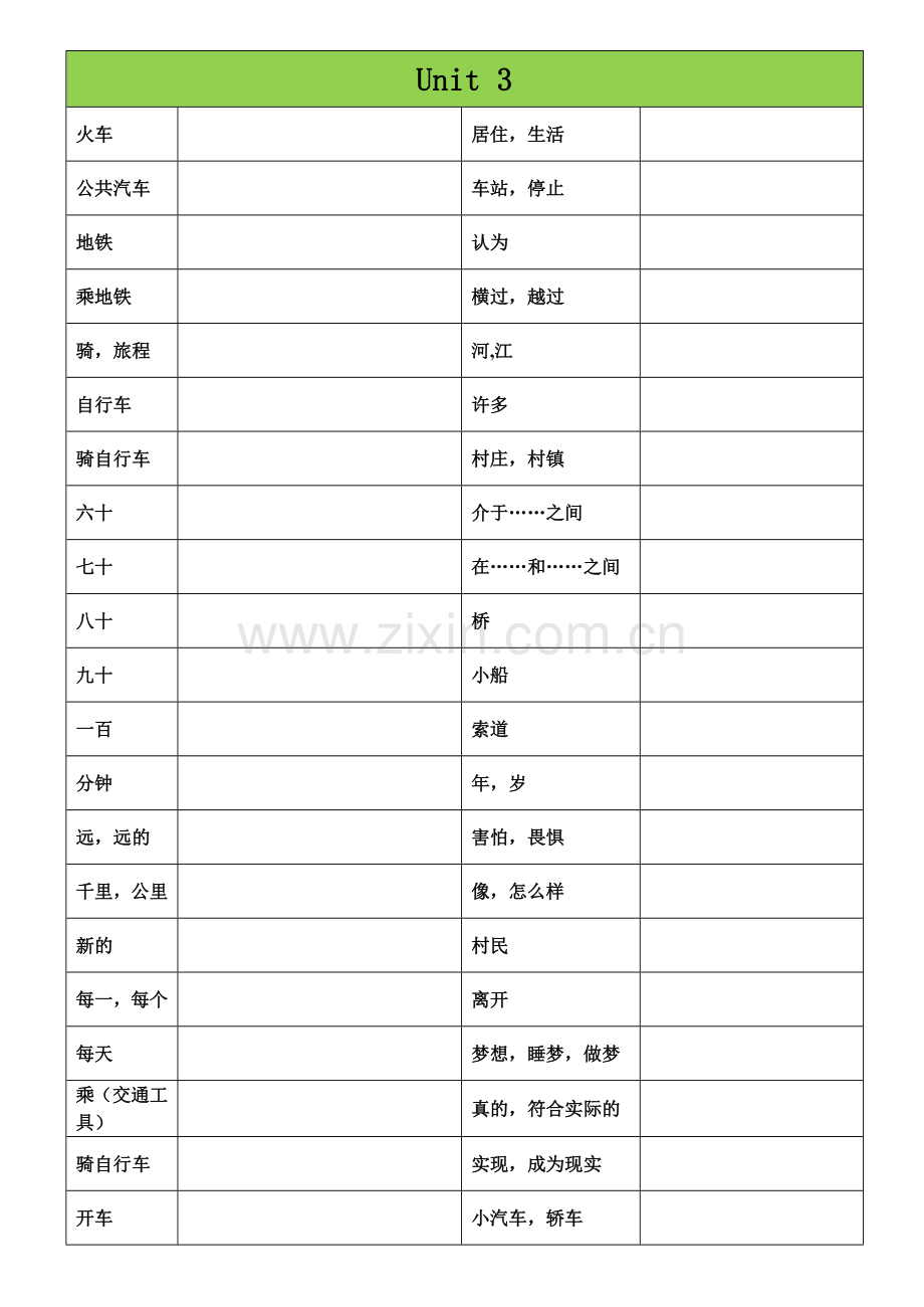 人教版英语七年级下册单词听写表格-.doc_第3页