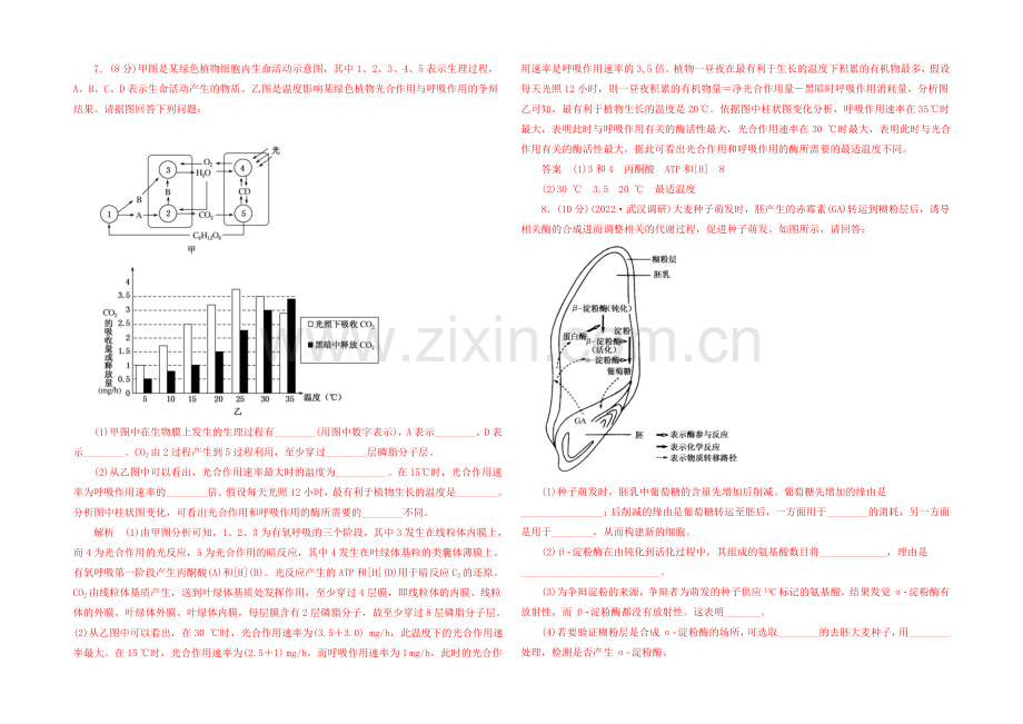 2021高三生物二轮(理综模式)限时训练1.docx_第3页