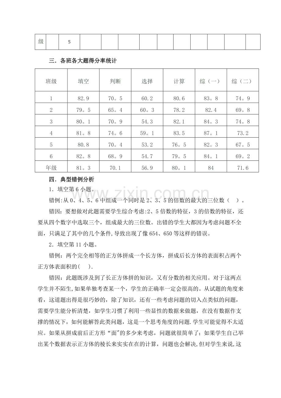 数学期末质量检测分析报告.doc_第2页