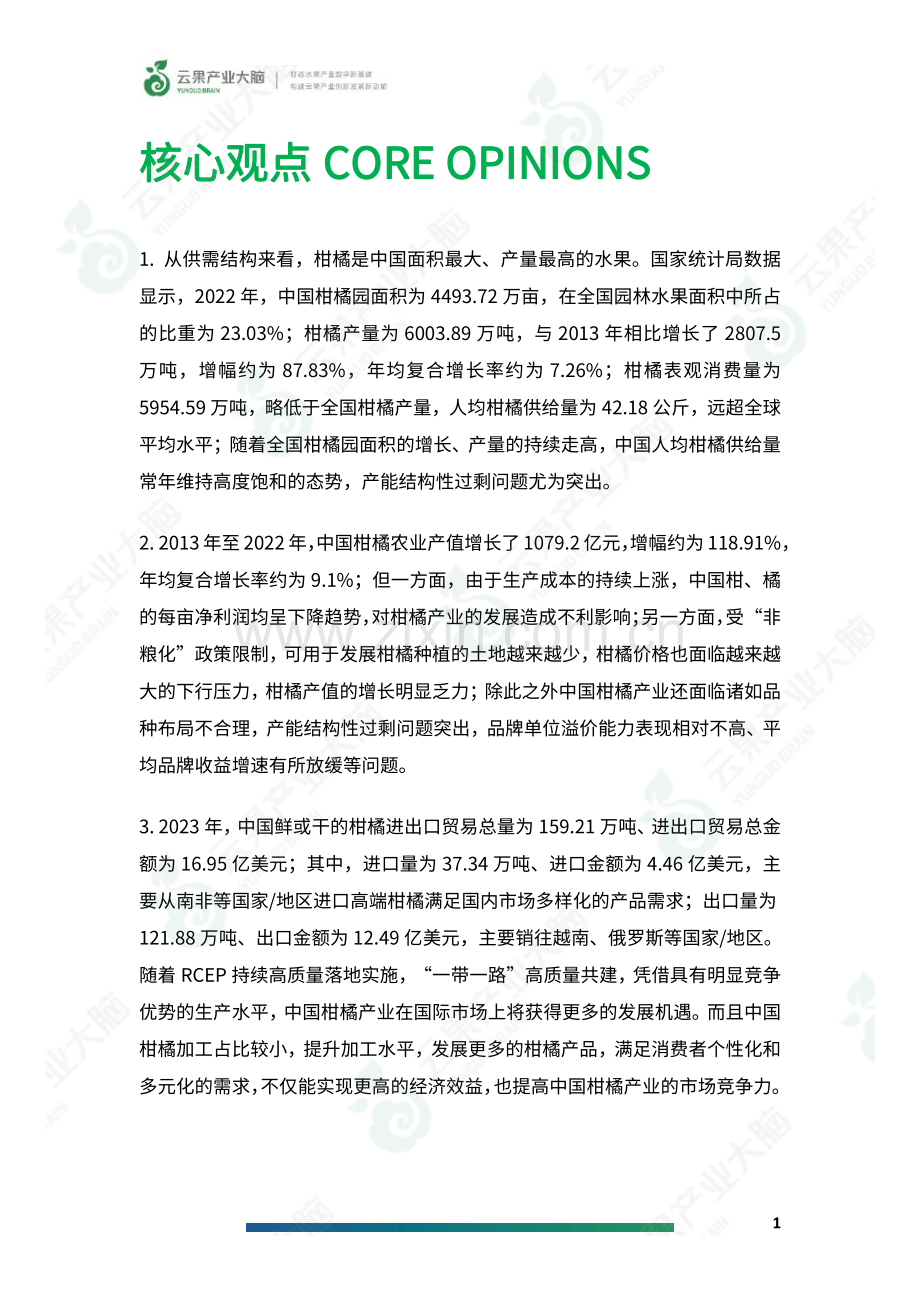 2024年中国柑橘产业数据分析简报.pdf_第2页