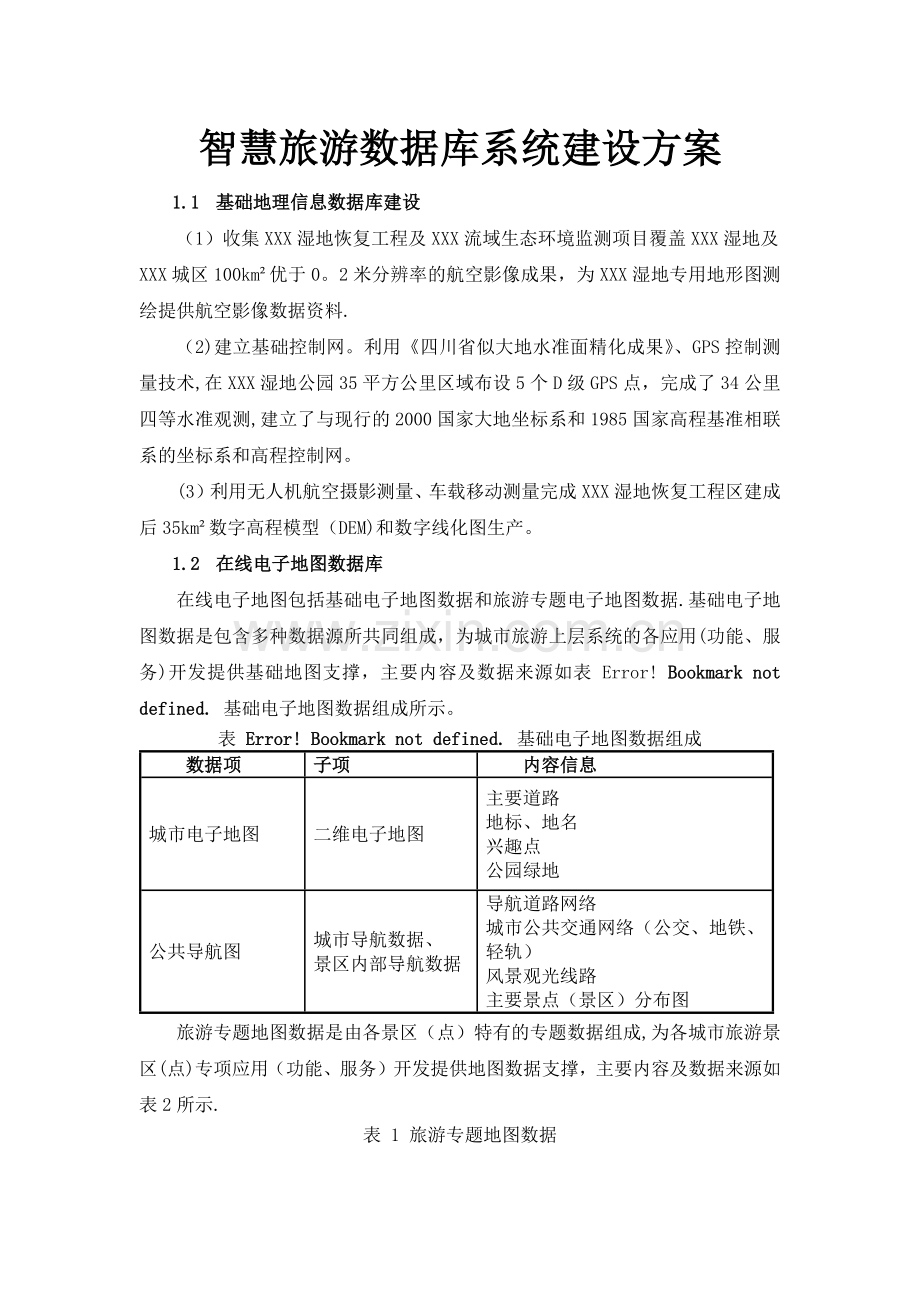 智慧旅游数据库系统建设方案.docx_第1页