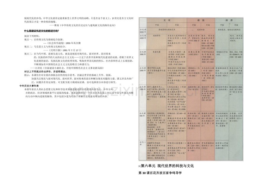 高中历史岳麓版必修三同步学案：第30课-百花齐放百家争鸣.docx_第3页