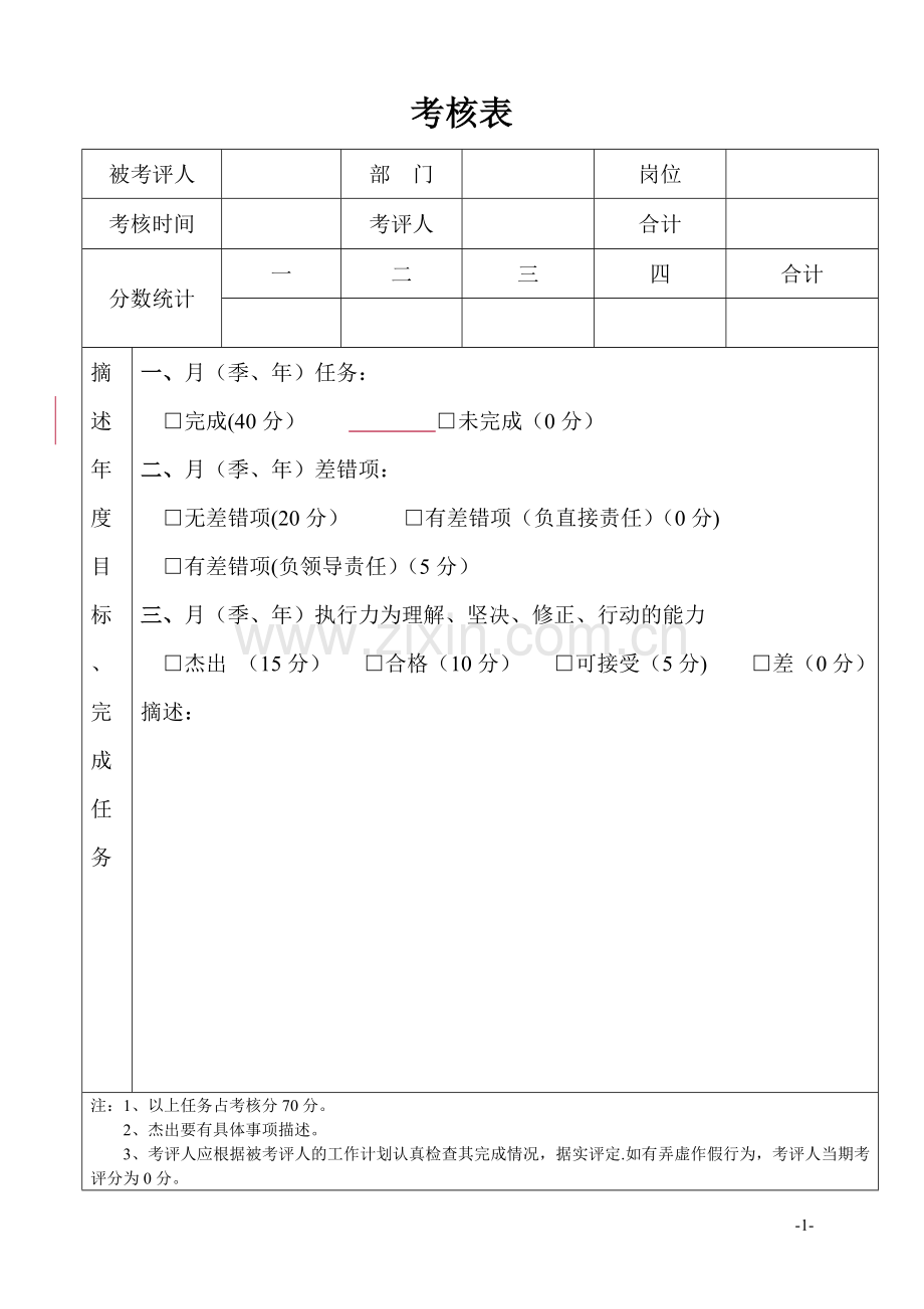 考核表模板.doc_第1页