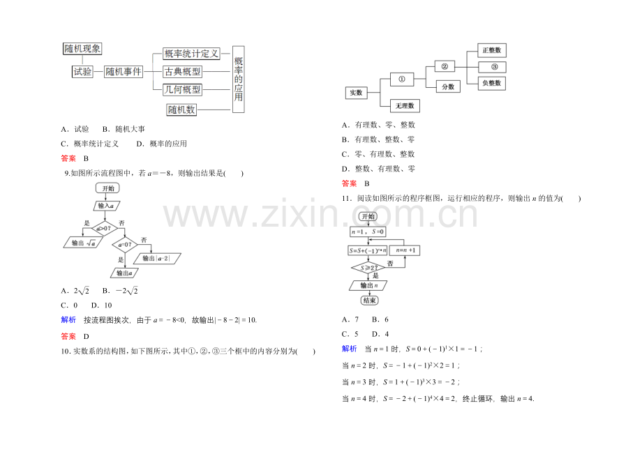 2020-2021学年人教A版高中数学选修1-2：第四章-框图-单元同步测试.docx_第2页