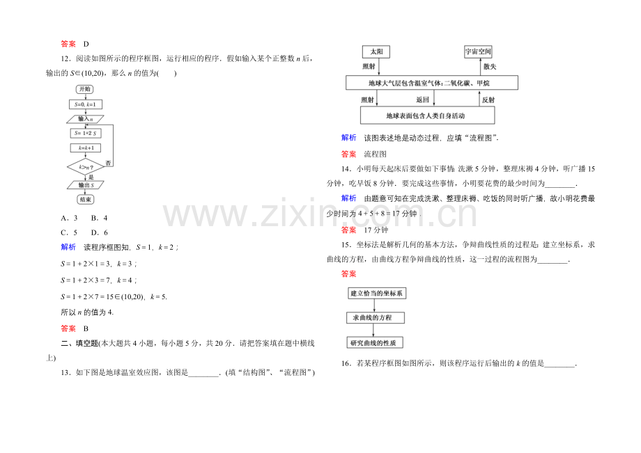 2020-2021学年人教A版高中数学选修1-2：第四章-框图-单元同步测试.docx_第3页