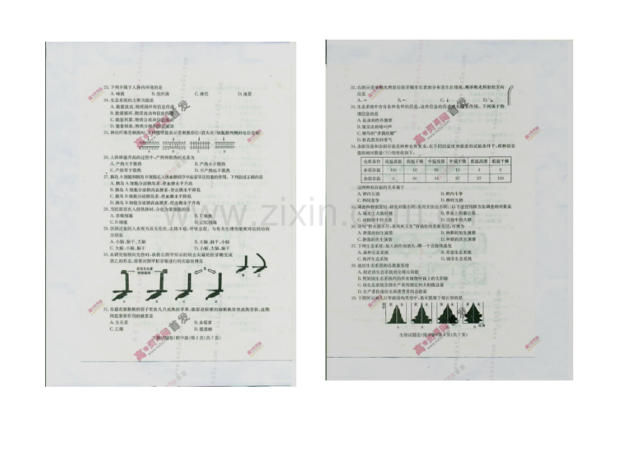 2021年湖南省普通高中学业水平考试模拟试卷一(附中版)-生物-扫描版含答案.docx_第2页