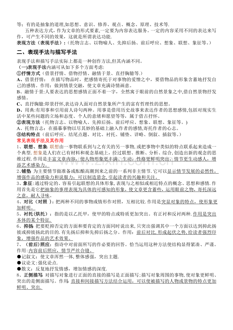 常见表现手法及其作用-答题技巧总结(全)-所有表现手法总结.doc_第2页