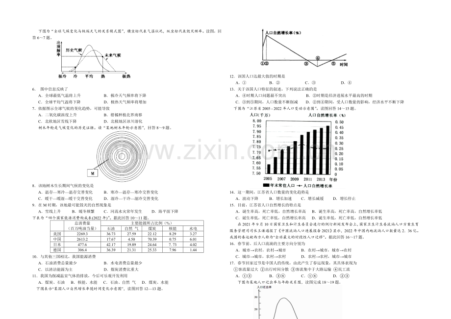 江苏省宿迁市2020-2021学年高一下学期期中考试-地理-Word版含答案.docx_第2页