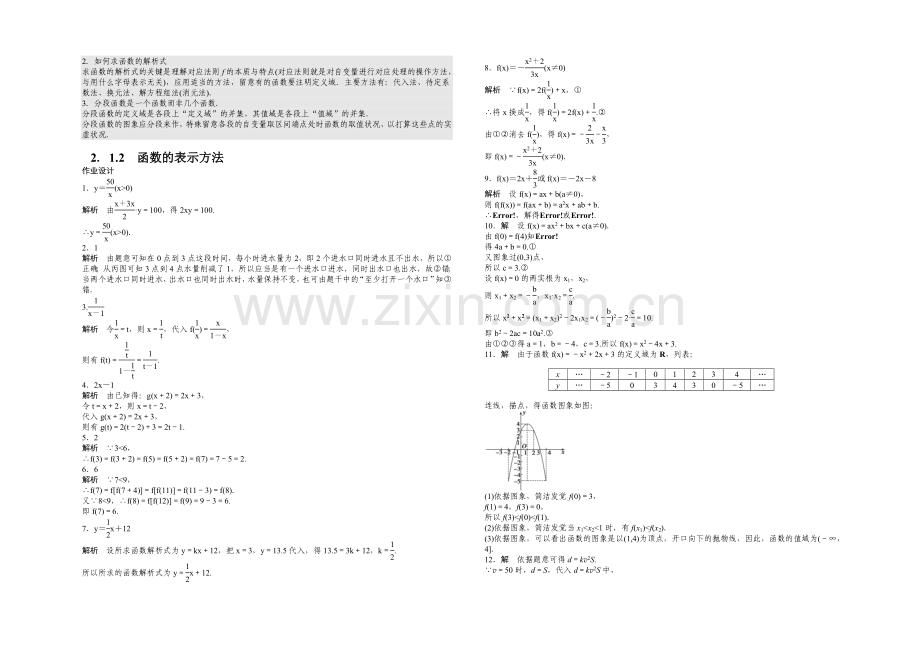 2020-2021学年高中数学(苏教版-必修一)-第二章函数-2.1.2-课时作业.docx_第2页