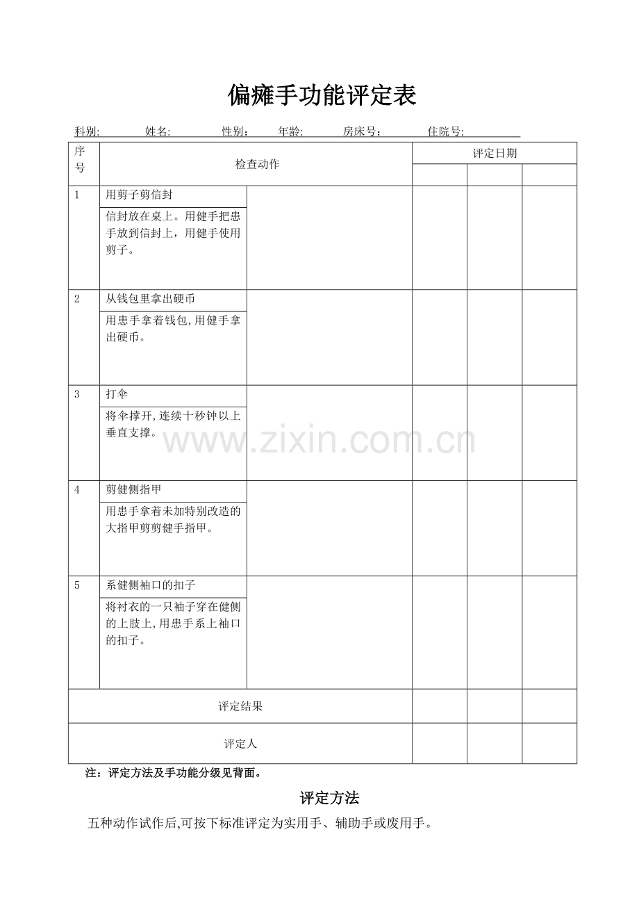 手功能评定量表1.doc_第1页