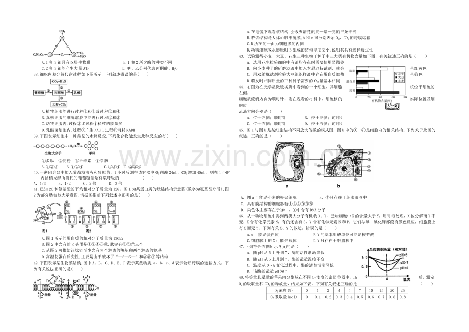 浙江省杭州二中2020-2021学年高一下学期期中考试生物试卷-Word版含答案.docx_第3页