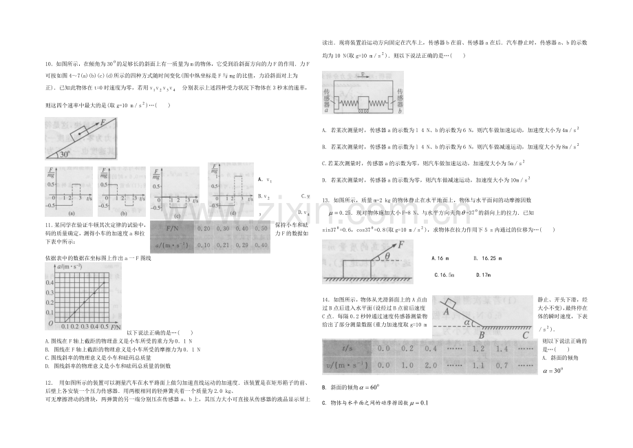 2021高考物理一轮复习经典组合章节综合训练之牛顿运动定律Word版含答案.docx_第2页