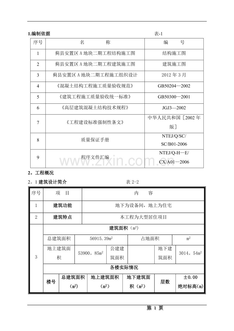 二期模板施工方案剖析.doc_第1页