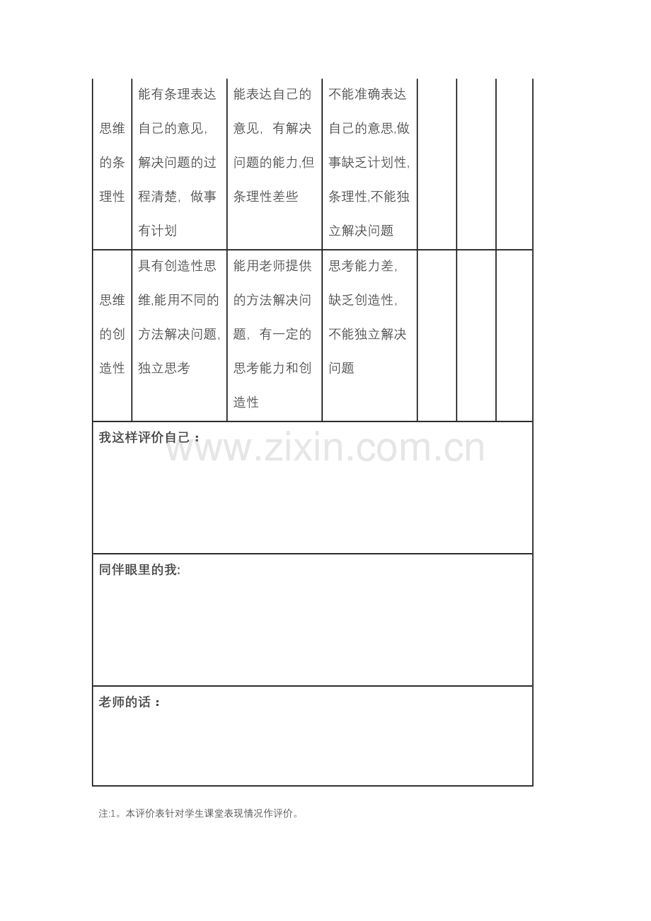 学生课堂学习情况评价表.doc_第3页