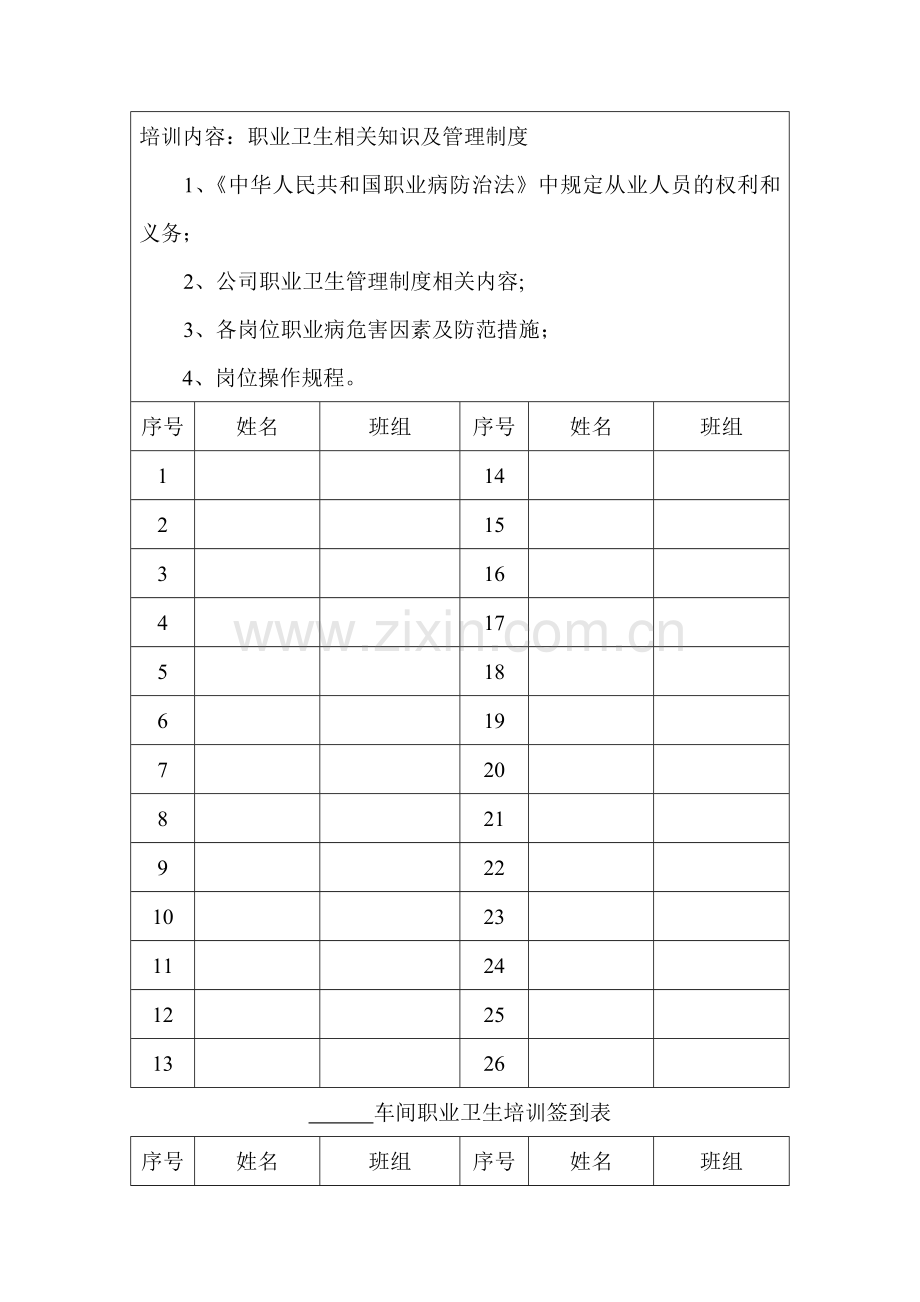 职业卫生培训记录.doc_第2页