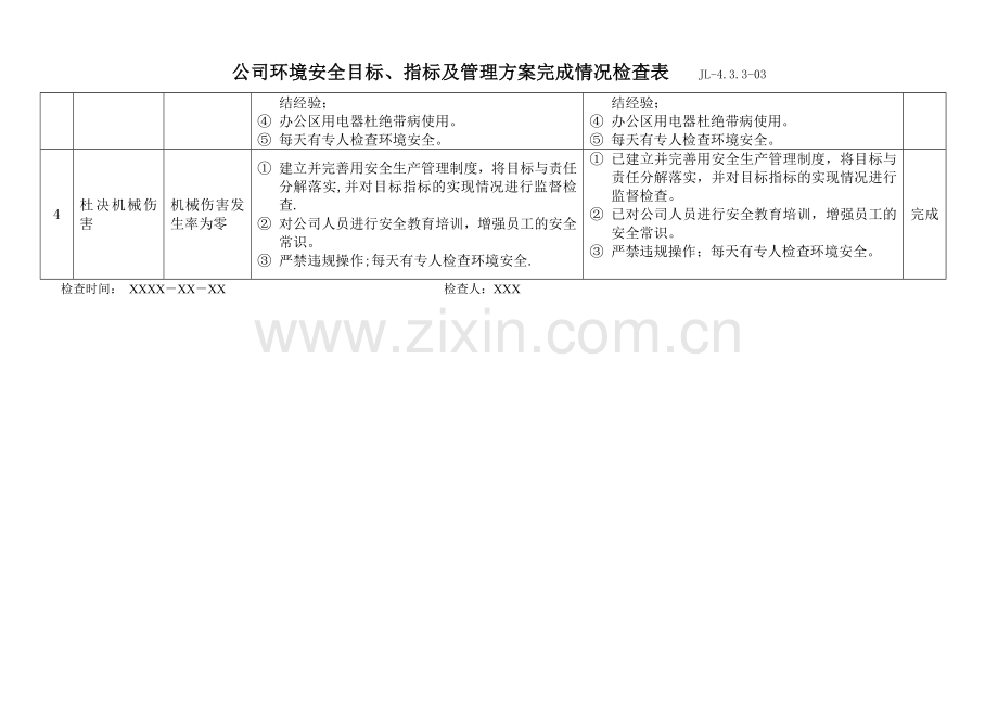 环境目标、指标及管理方案执行情况检查表.doc_第2页