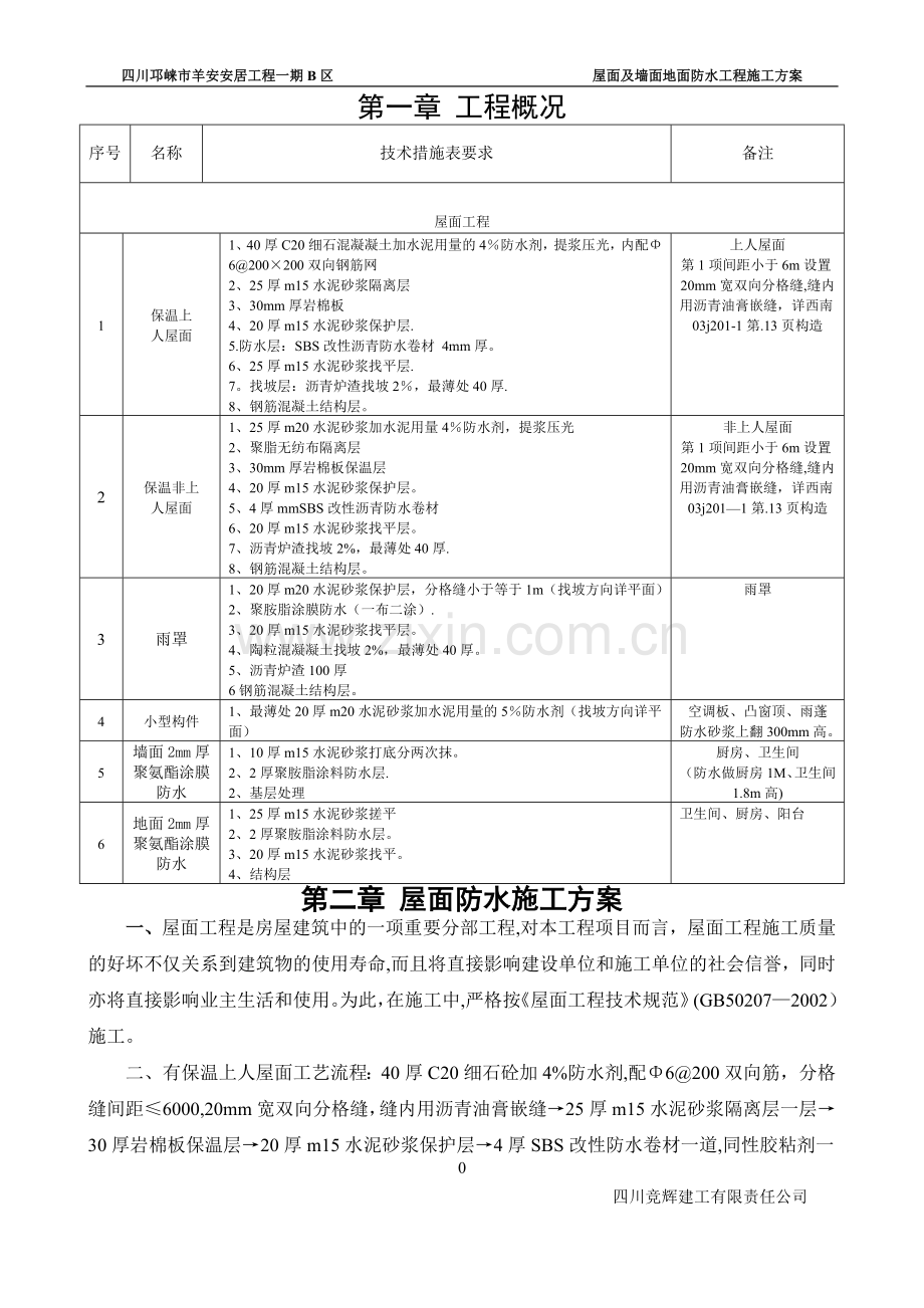 屋面及墙面地面防水工程施工方案.doc_第3页