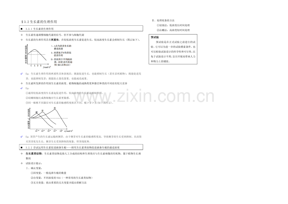 高中人教版生物学生笔记：必修3-3.2-生长素的生理作用.docx_第1页