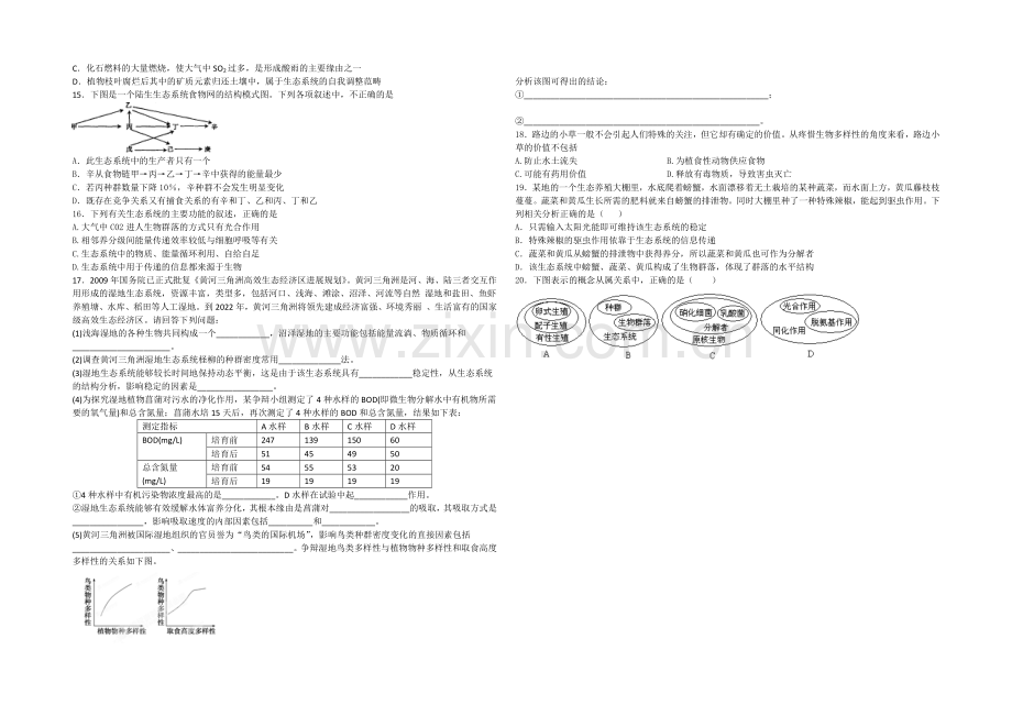 新课标2021年高二生物暑假作业5《第5章第6章》-.docx_第2页