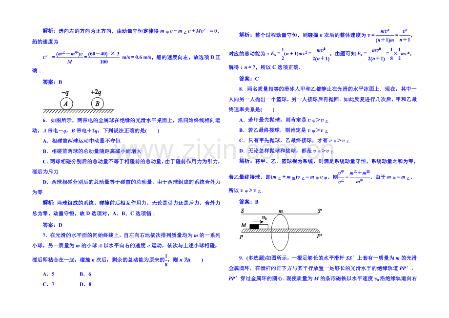 2021年人教版物理双基限时练-选修3-5：第十六章《动量守恒定律》单元测试.docx_第2页