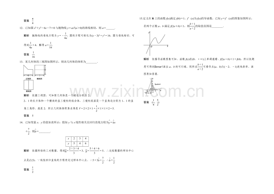 2021高考数学(鲁闽皖京渝津-文科)大二轮总复习：小题综合限时练5-Word版含解析.docx_第3页