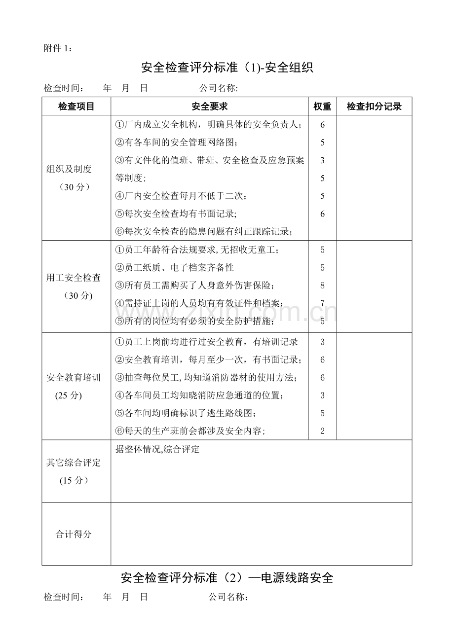 生产安全检查标准-6S检查表.doc_第1页