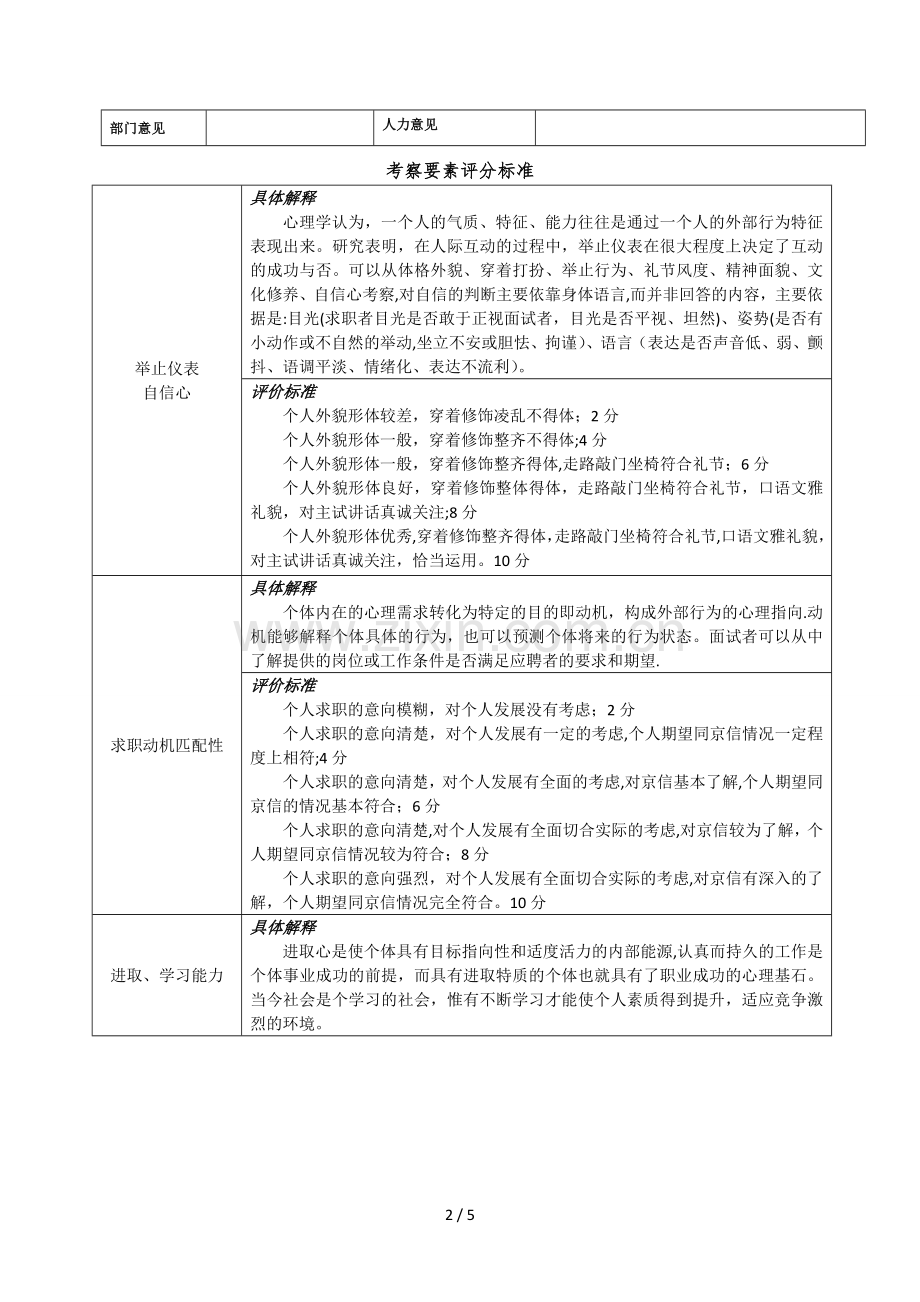 校招面试评价表.doc_第2页