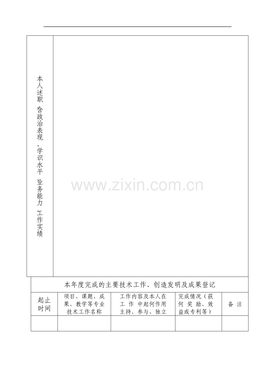 湖南省专业技术人员考核登记表(年度).doc_第2页