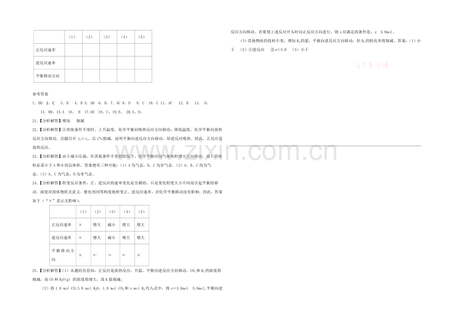 2020年高中化学同步练习：《化学反应的限度》1(鲁科版选修4).docx_第3页