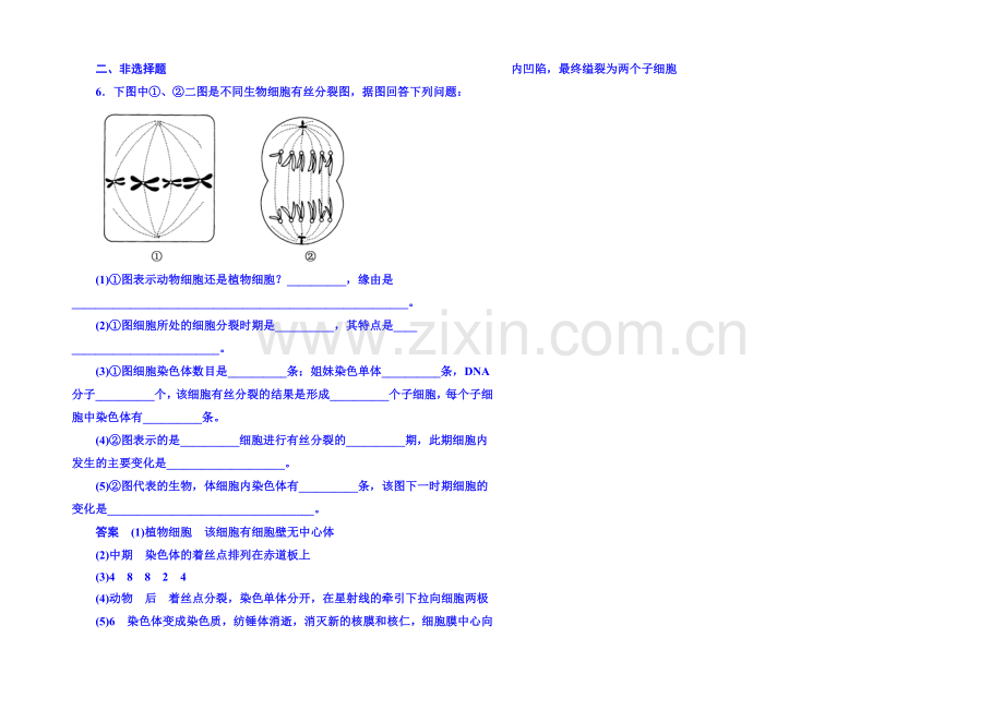 2020-2021学年高中生物随堂巩固训练必修一-6-1-1细胞的生命历程.docx_第2页