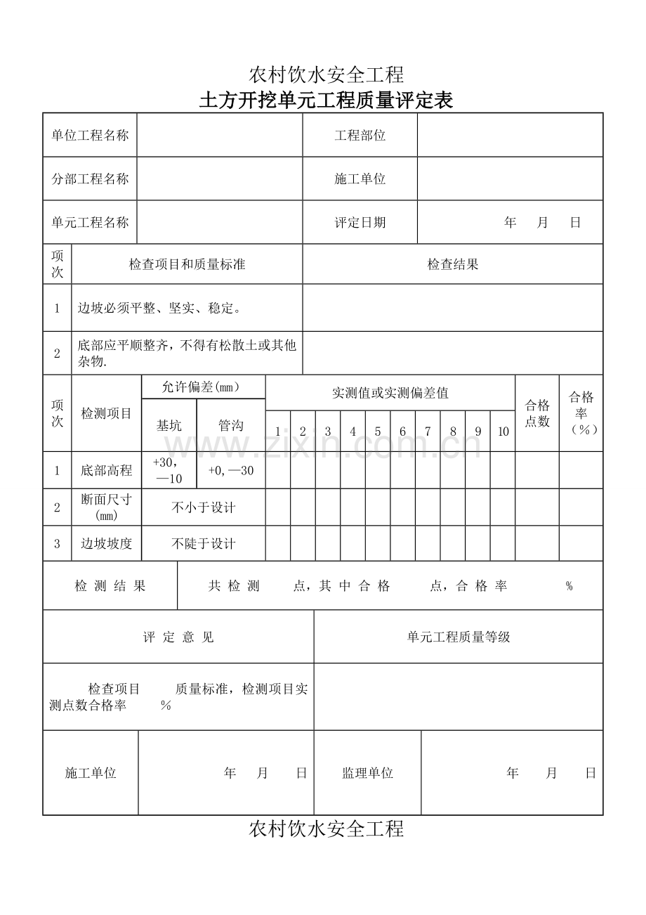 安全饮水单元工程评定表.doc_第1页