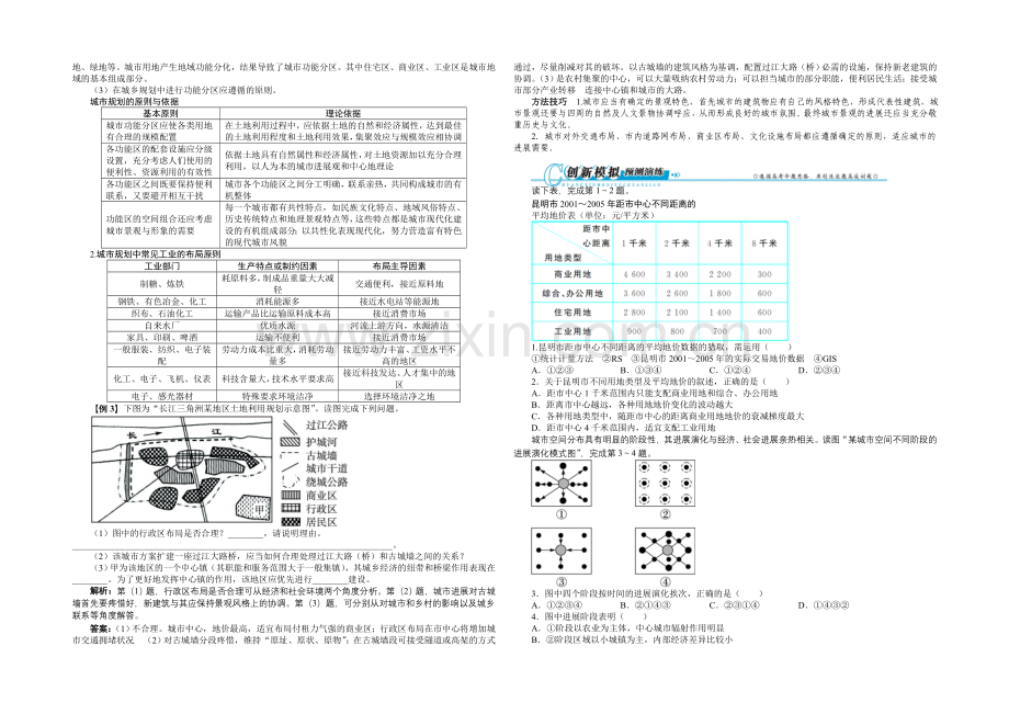 《志鸿优化设计》2013版高考地理二轮复习浙江专版专题21-城乡规划选修4-Word版含答案.docx_第3页