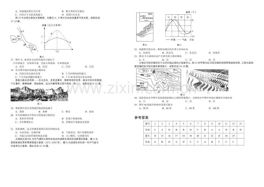 高三优题训练系列之地理(4)Word版含答案.docx_第3页