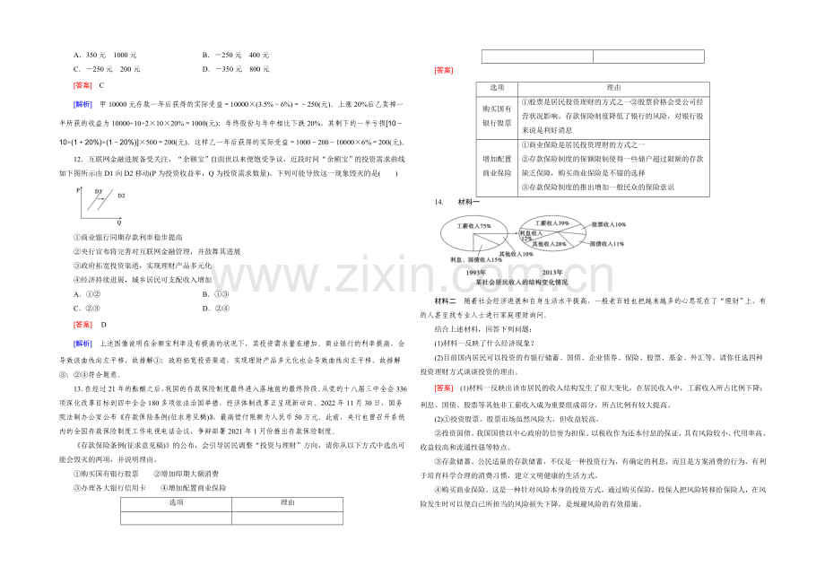 【2021春走向高考】高三政治一轮(人教版)复习：必修1-第二单元-第6课-课时巩固.docx_第3页