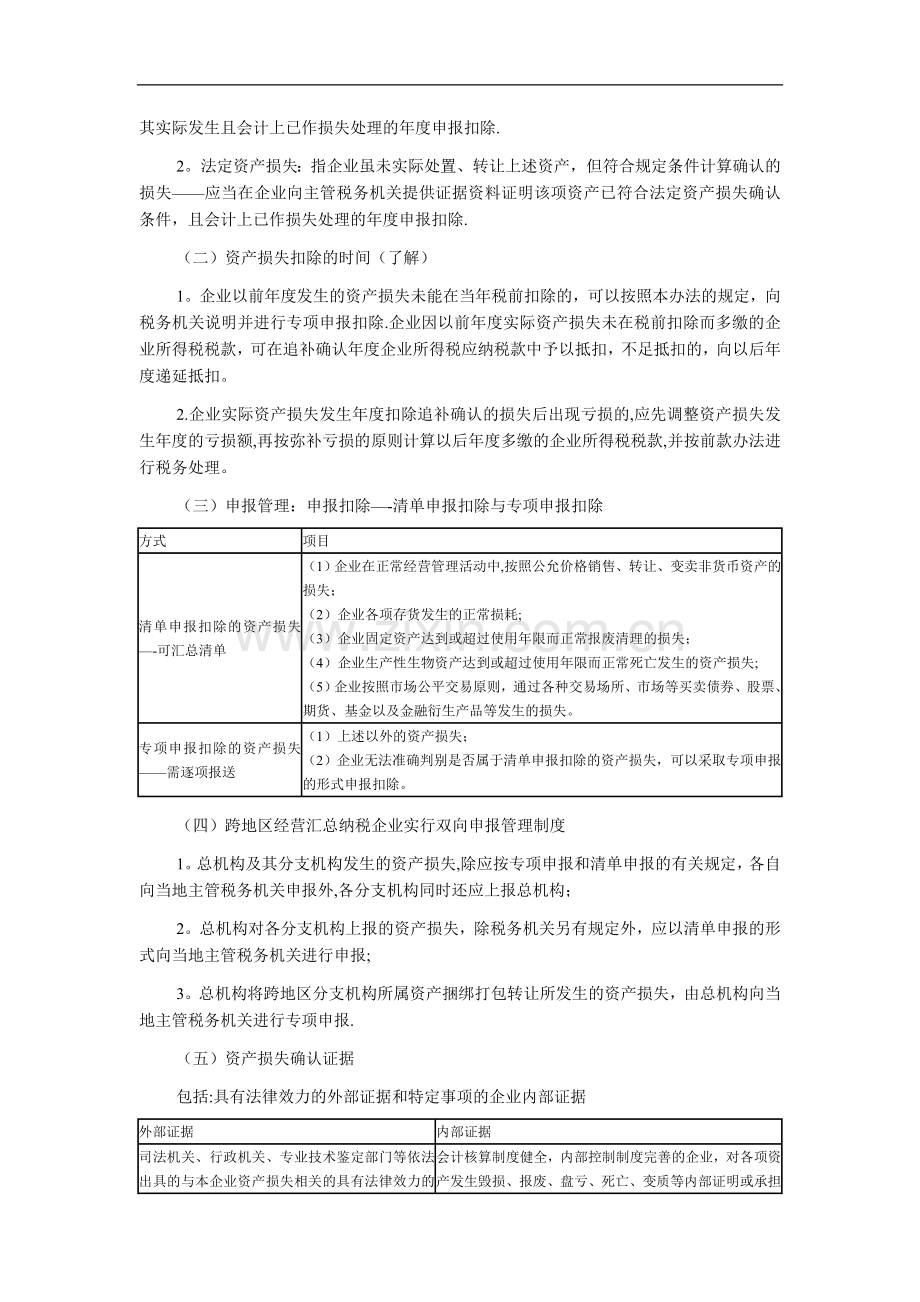 注册会计师考试《税法》知识点：资产损失税前扣除的所得税处理.doc_第2页